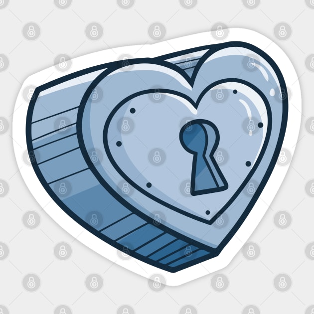 Heart Padlock Sticker by Jocularity Art